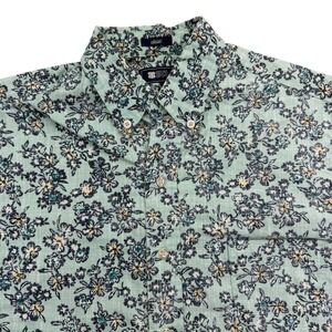 Reyn Spooner Shirt Mens S Green Floral Short Sleeve Button Up Classic Cotton